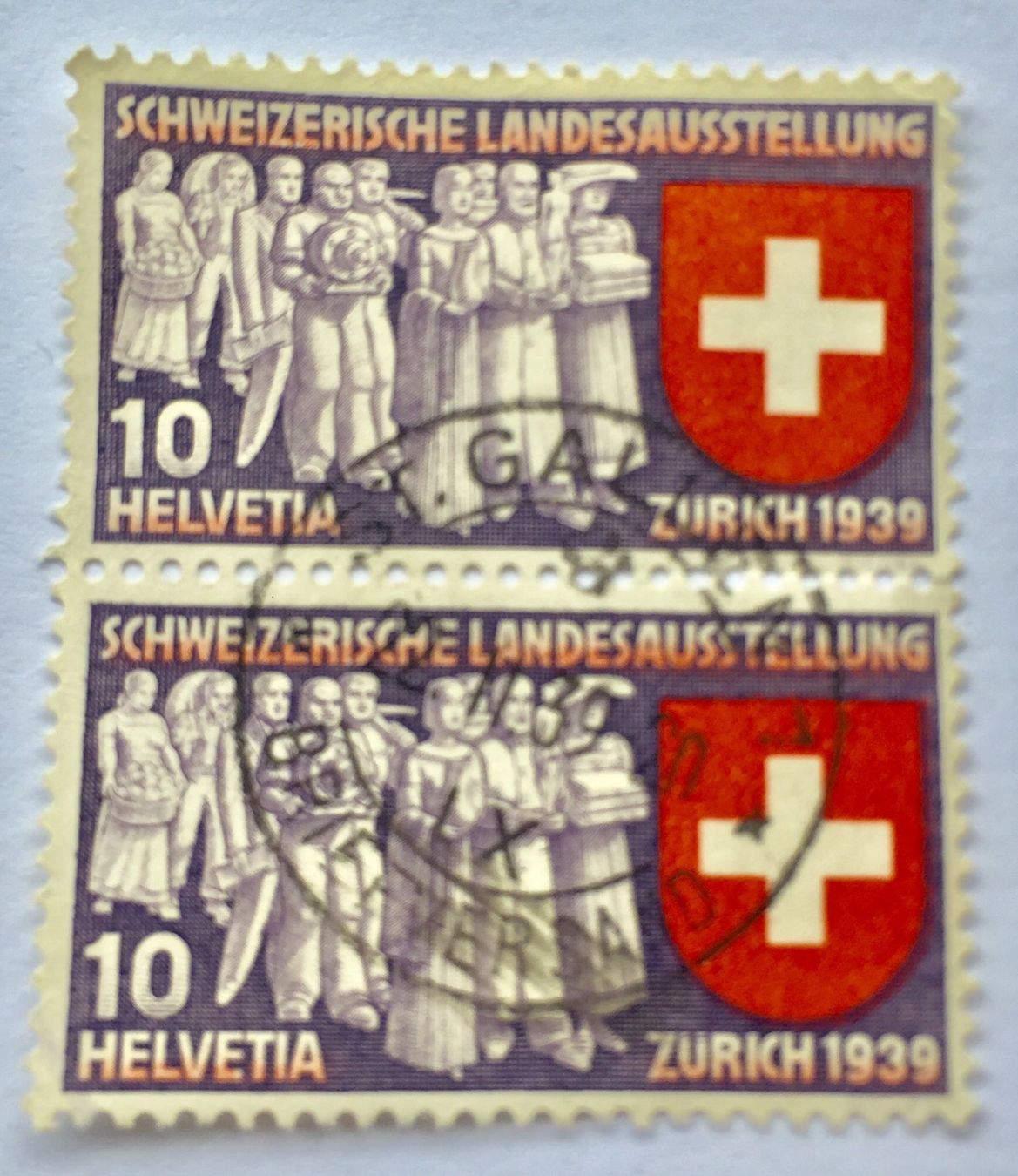 Alle Briefmarken: 2 er Nr.219  mit Vollstempel St.Gallen – Gebraucht aus Aarau von Billa007