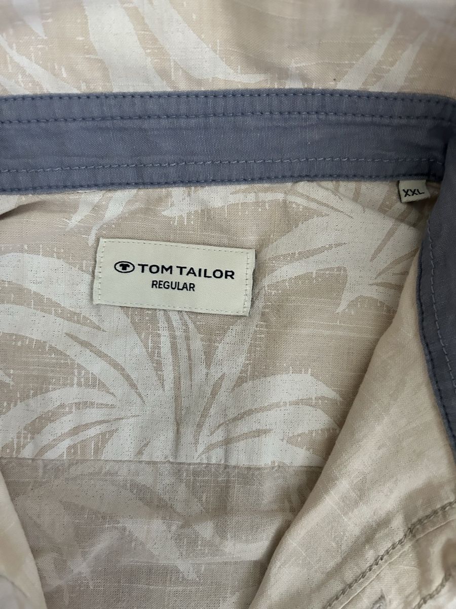 Tom Tailor Camicie: Tom Tailor Kurzarm Hemd Regular Beige Muster Grösse XXL – Usato da Emmen venduto da Carbru 1