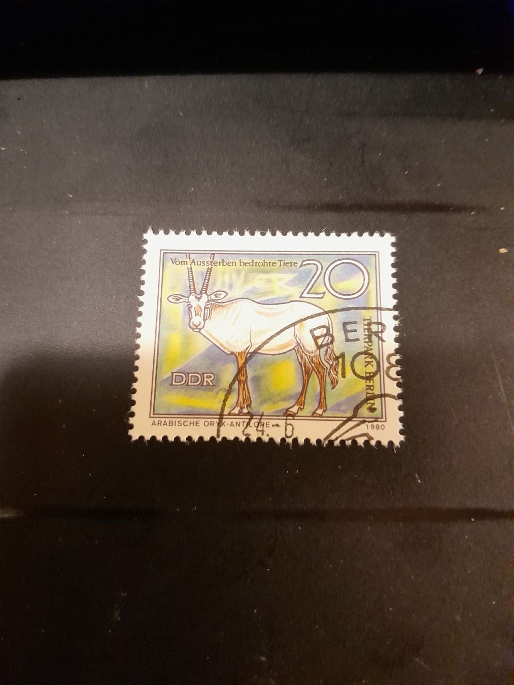 Alle Briefmarken: Timbre RDA Oryx Arabe - Animaux Menacés d'Extinction – Gebraucht aus Marly von globetrotter1723