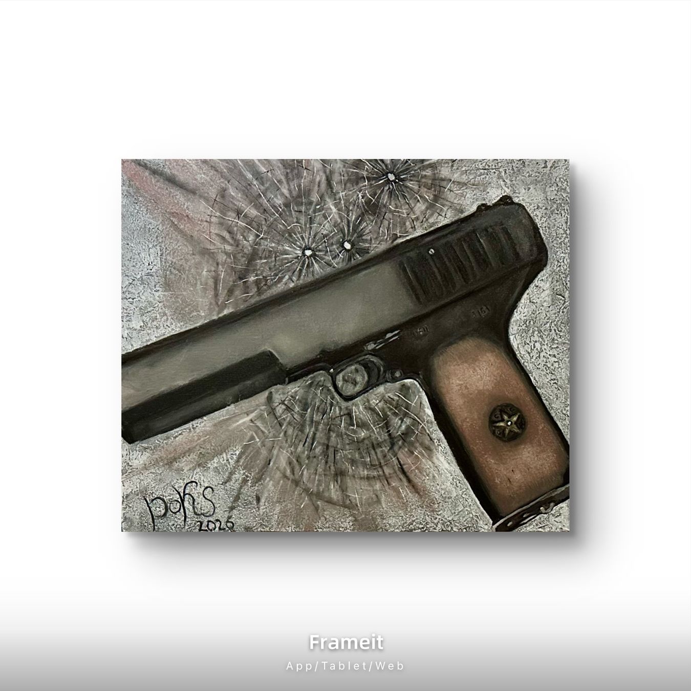 Dipinti: Pistol TT 1933 /Oil Bild Kunst Doks – Nuovo e nell'imballaggio originale da Beromünster venduto da dok_b8mf 3