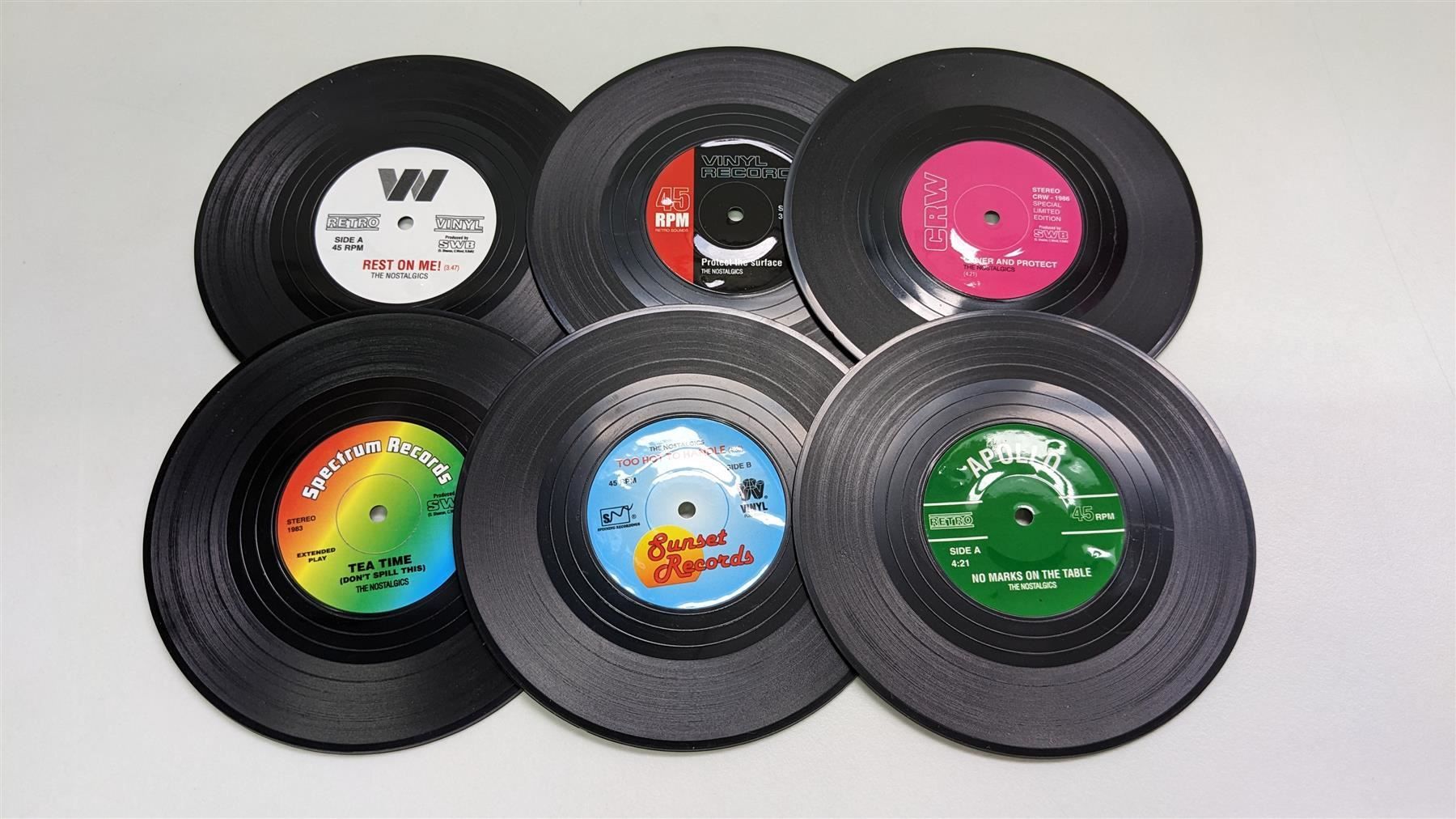 Sottobicchieri: Schallplatten Untersetzer Retro-Look – Nuovo e nell'imballaggio originale da Menziken venduto da mame18 2