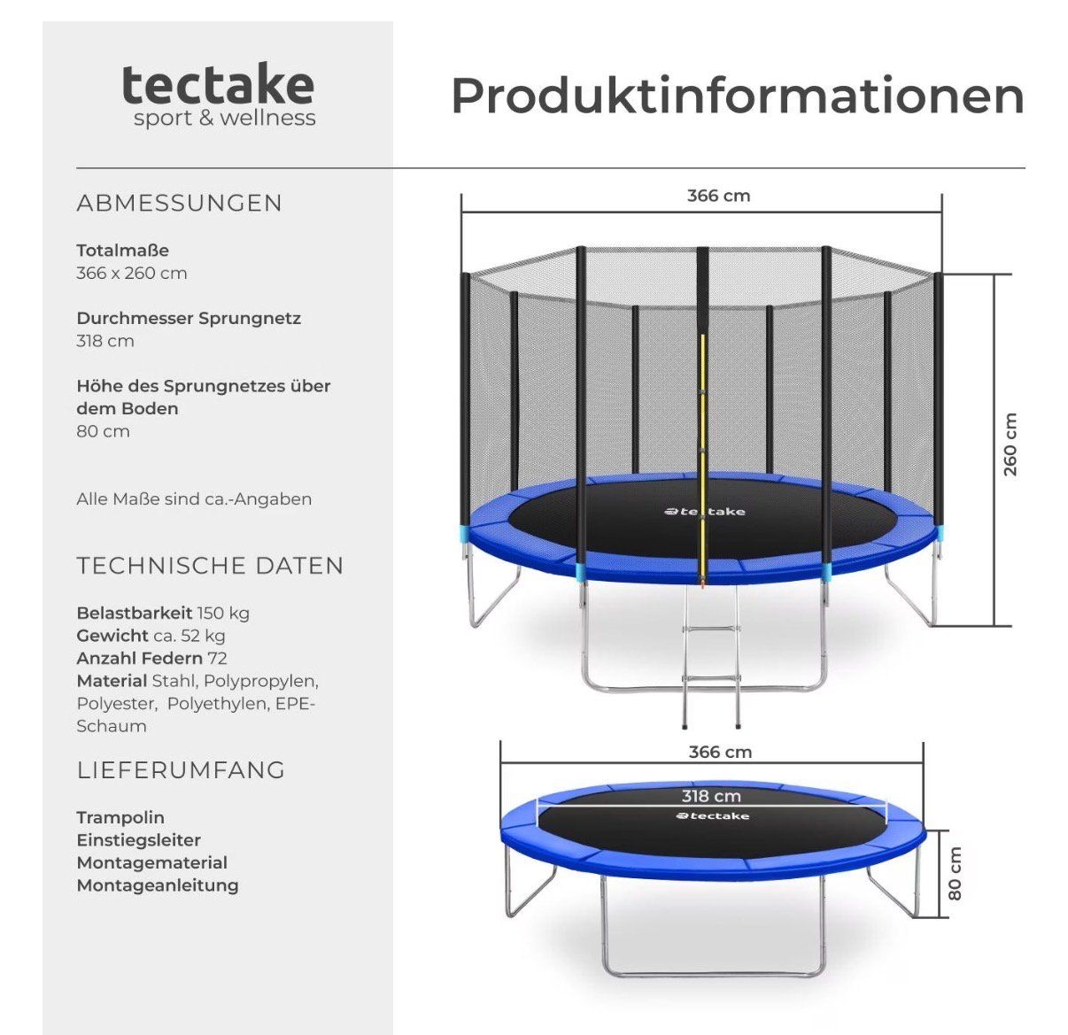 Trampolini: Trampolin mit Sicherheitsnetz – Usato da Herisau venduto da Ochsi6 3