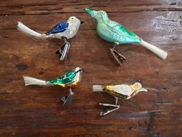 Antiker Weihnachtsschmuck 6 Vögel