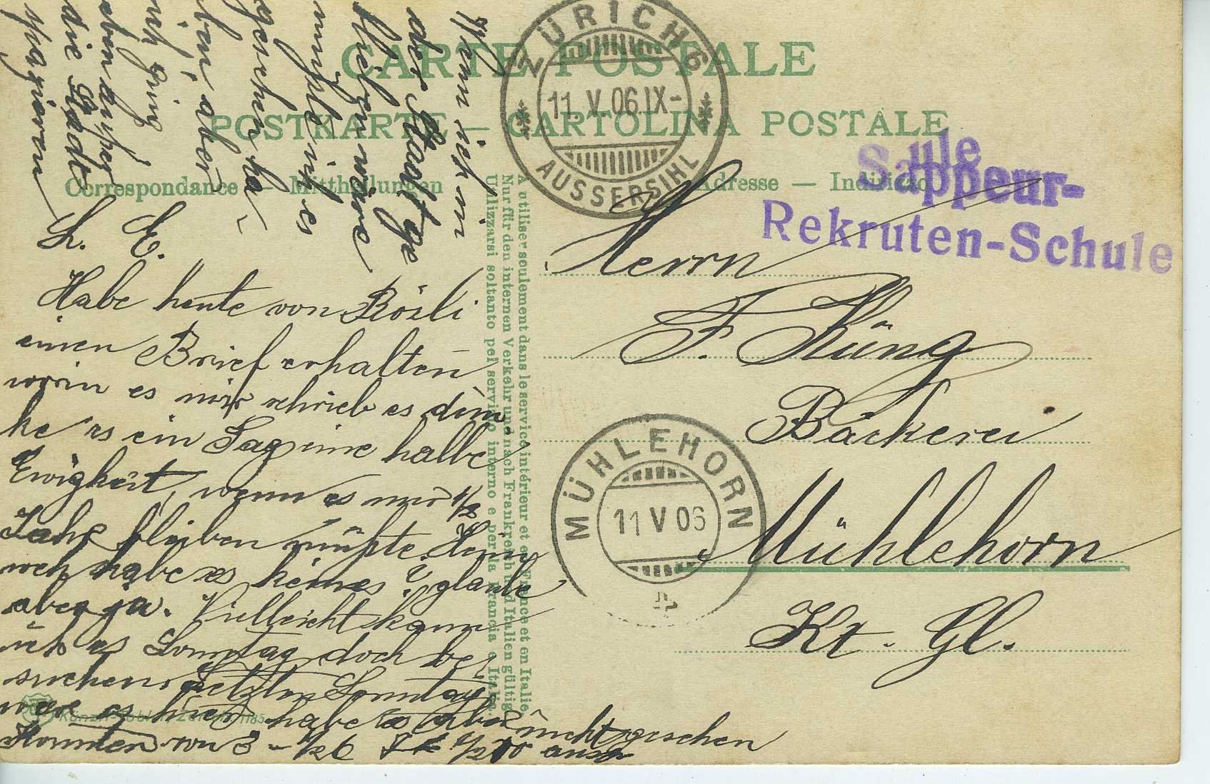 Cartoline postali: Zürich - Bahnhof - Militärgespanne – Usato da Schleitheim venduto da Pmschlaate 1