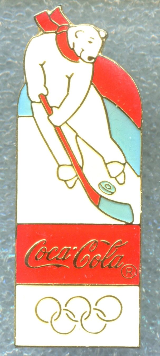 Coca-Cola Plaketten & Abzeichen: Coca Cola  Eisbär  Eishockey – Gebraucht aus Winterthur von Sammleroase