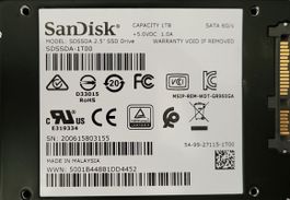 1×SanDisk SDSSDA-1T00 1TB SSD 2.5 Zoll SATA III
