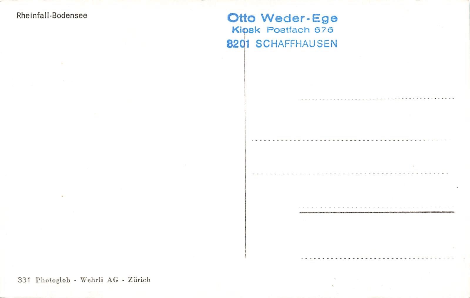 Cartoline postali: Rheinfall Bodensee (SH) – Usato da Biasca venduto da Blenio71 1