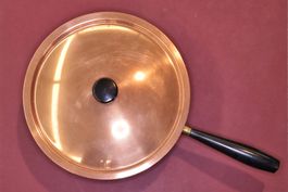 Kupfer-Flambierpfanne mit Deckel