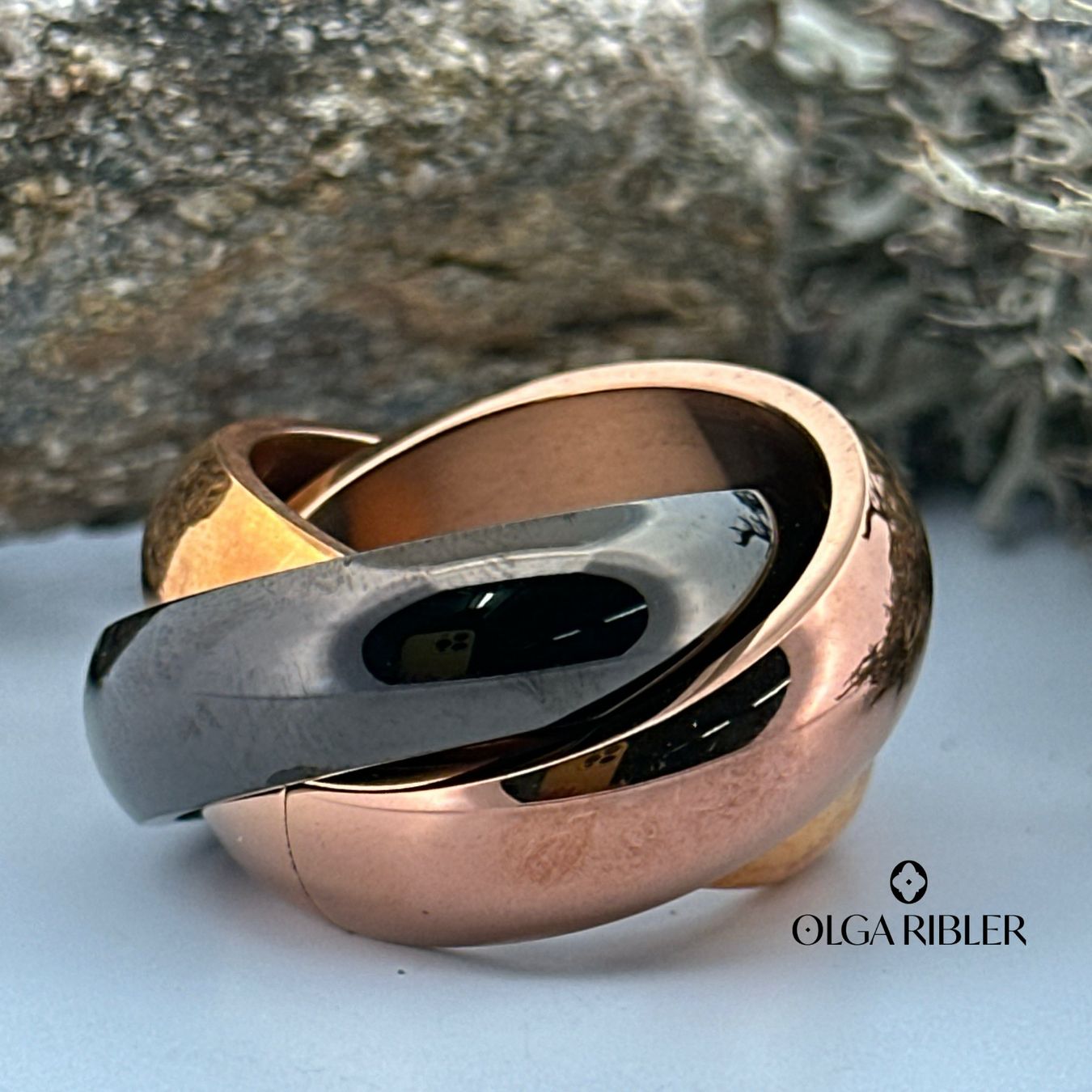Olga Ribler Anelli: Edelstahl Wellen Ring 3color Grösse 62 – Nuovo (secondo la descrizione) da Luzern venduto da Schmuckoutlet 4