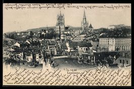 Lausanne, Stadtansicht mit Kathedrale un