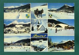 Davos, Mehrbilderkarte, 1982, gelaufen, Grossformat