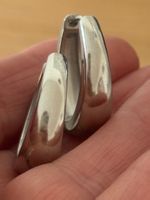Luxus Elegante Creolen Edelstahl Ohrstecker Farbe Silber