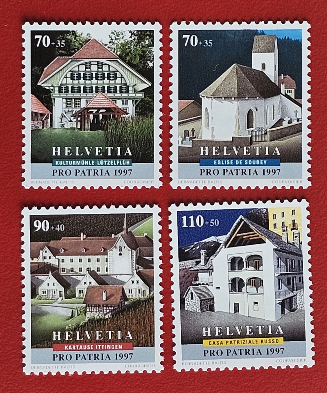 Tutti i francobolli: PRO PATRIA SATZ 255 - 258 1997** POSTFRISCH – Nuovo (secondo la descrizione) da Düdingen venduto da Quartierstrasse