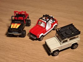 Majorette : Renault JP4 + Jeep 4x4 + Land Rover
