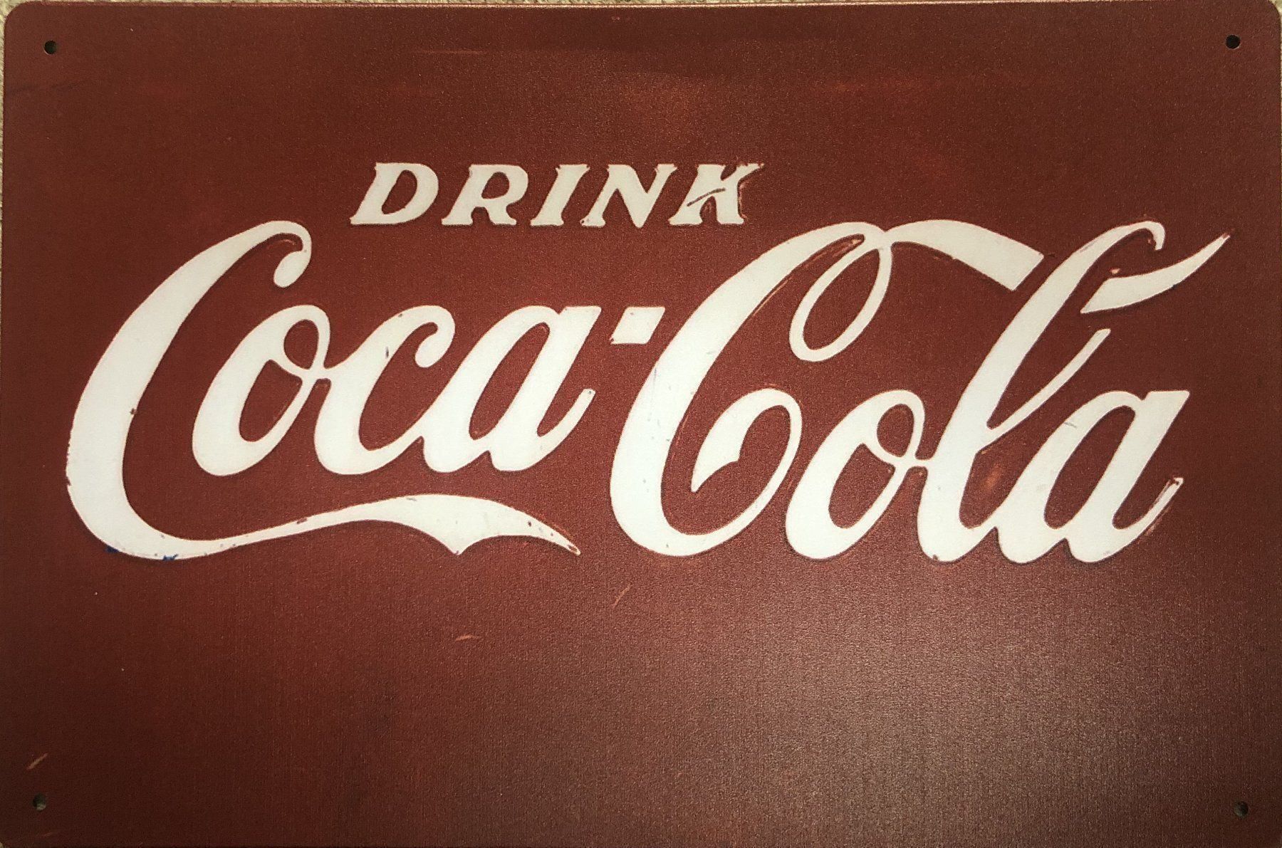 Coca-Cola Insegne: Drink Coca Cola Blechschild Optik U.S.A. Metallschild Zero – Nuovo e nell'imballaggio originale da Dättlikon venduto da easythings