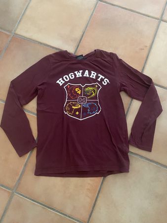 Langarmshirt „Hogwarts“, dunkelrot, Gr. 158/163