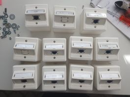 AP 1x RJ45 Feller Schrägauslas Feller UKV EDV Dose C6 Modul