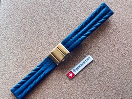 Uhrenarmband 19mm Leder blau, bracelets de montre blue