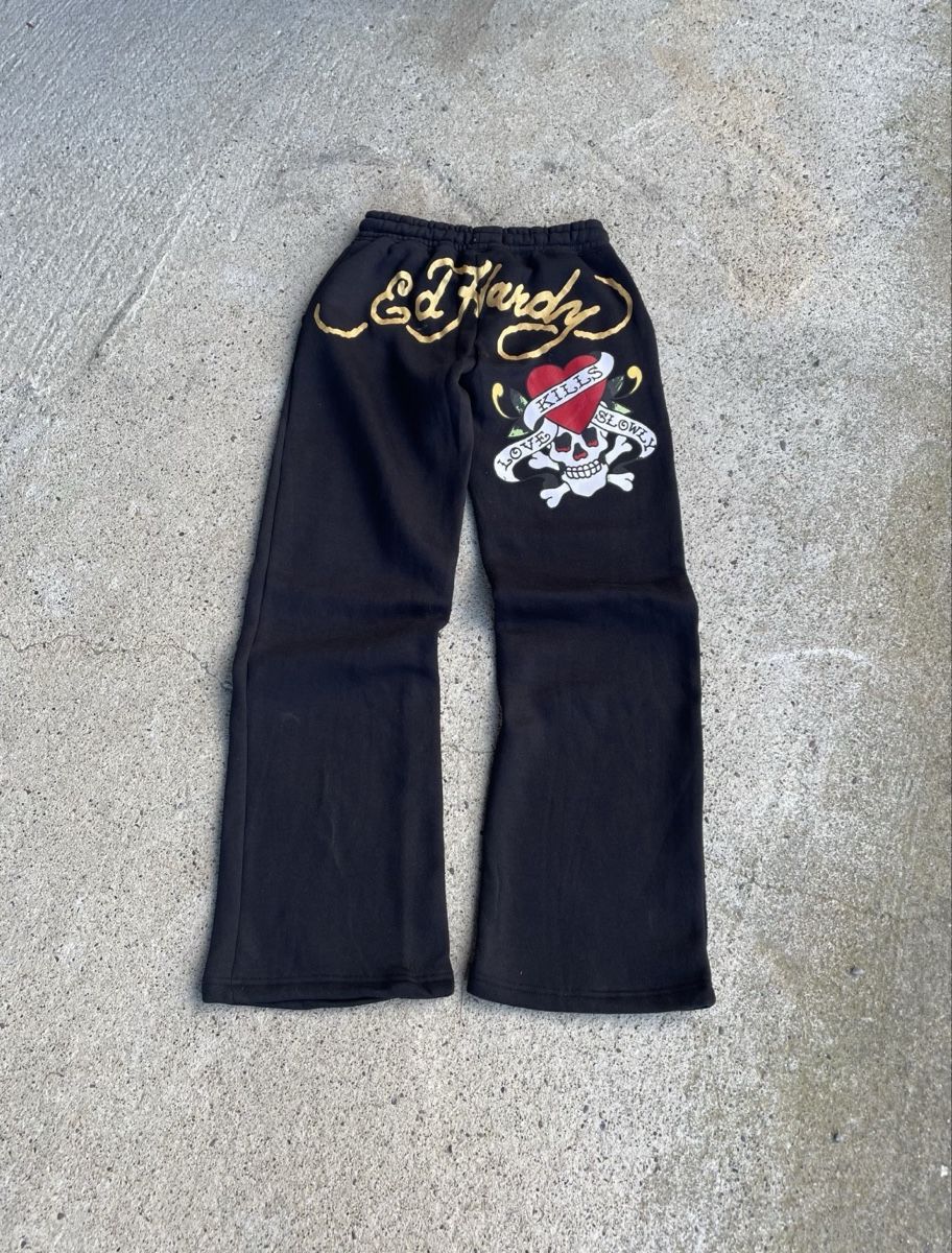 Ed Hardy Hosen: Ed Hardy Jogginghose schwarz Grösse S mit Print – Neu (gemäss Beschreibung) aus Eggenwil von CNSRVINTAGE