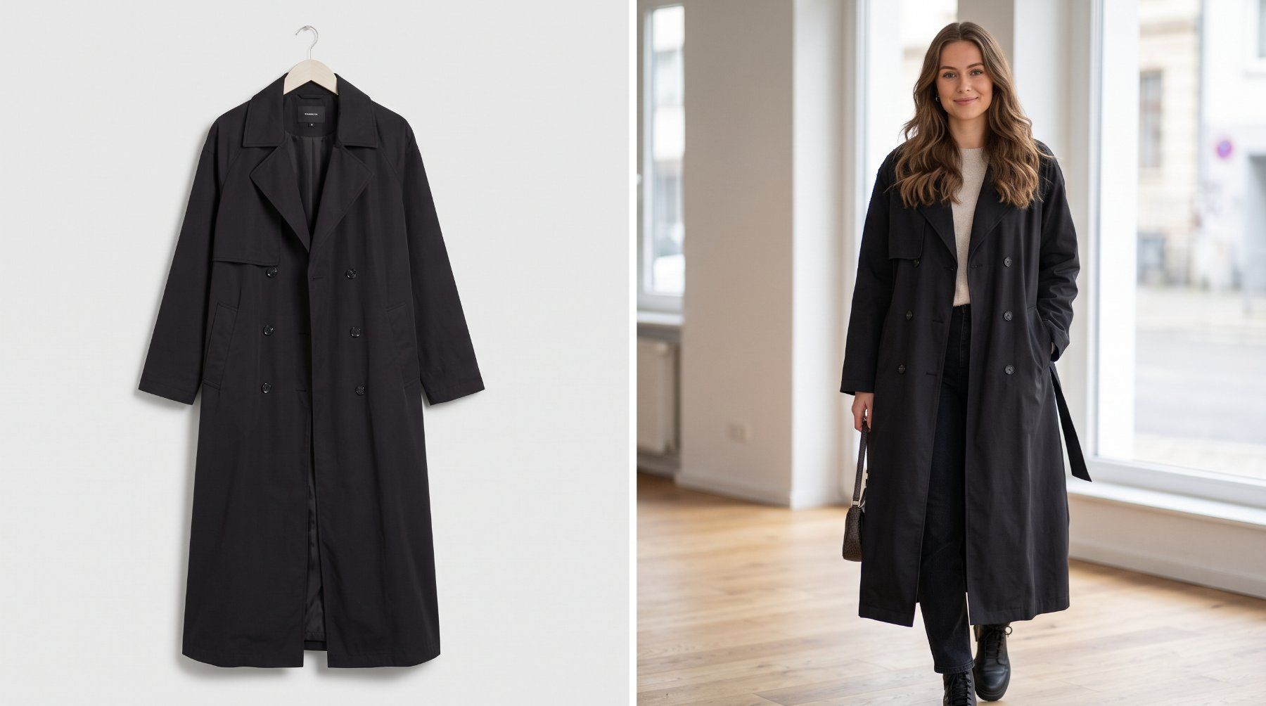 Manteaux: Schwarzer Trenchcoat – D'occasion à Alterswil FR par jab_796w