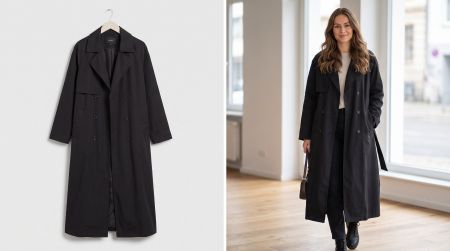 Schwarzer Trenchcoat