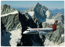 Crossair Saab Cityliner over Swiss Alps