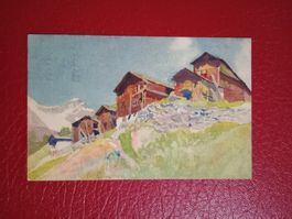 AK Kunst Color 1940 Zermatt Chalet PJ Frankatur