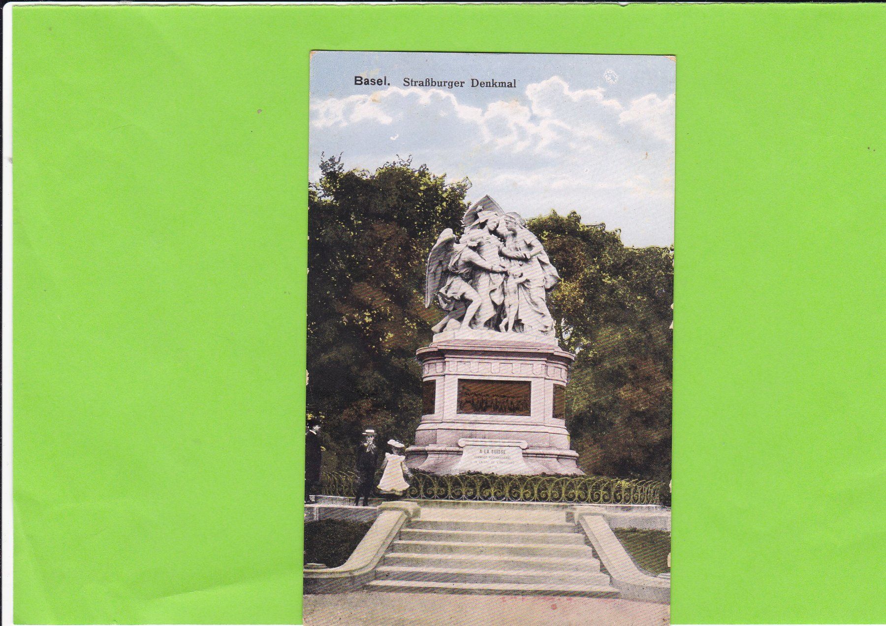 Cartoline postali: Basel. Strassburger Denkmal--Feldpost – Usato da St. Peterzell venduto da neckertal