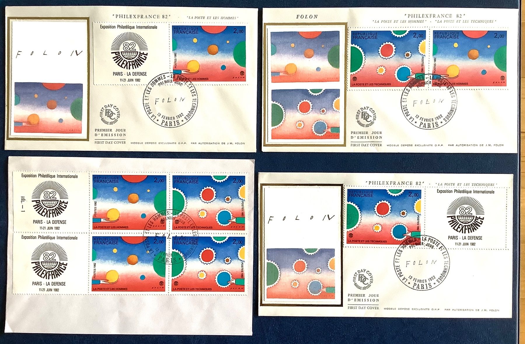 Alle Briefmarken: 1982 Frankreich 4 FDC Philexfrance mit Div. Varianten – Neu (gemäss Beschreibung) aus Liestal von Skunk02