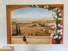 Toscana Leinwandbild Druck 99cm x 69cm sehr schön