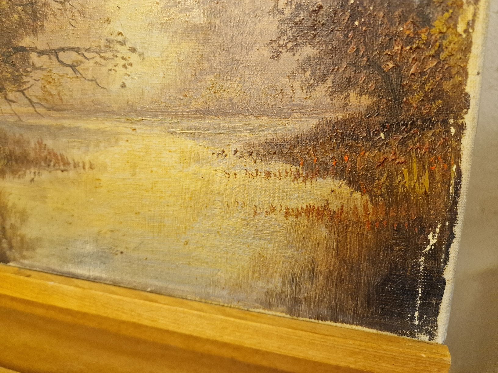 Dipinti: Gemälde Herbstlandschaft mit Bäumen und Fluss. Signiert – Usato da BERN venduto da Intarsia 3
