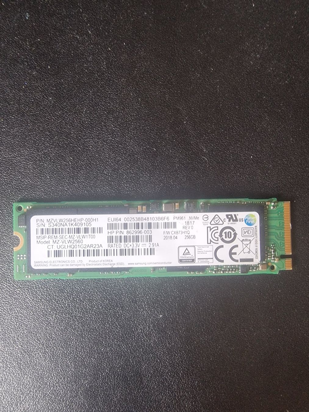 Samsung Dischi rigidi: 256GB Samsung NVME – Usato da Münsingen venduto da tim_2xql