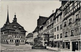 SH 36 Stein a.R. Rathaus Auto Konsumverein Hotel Rheinfels