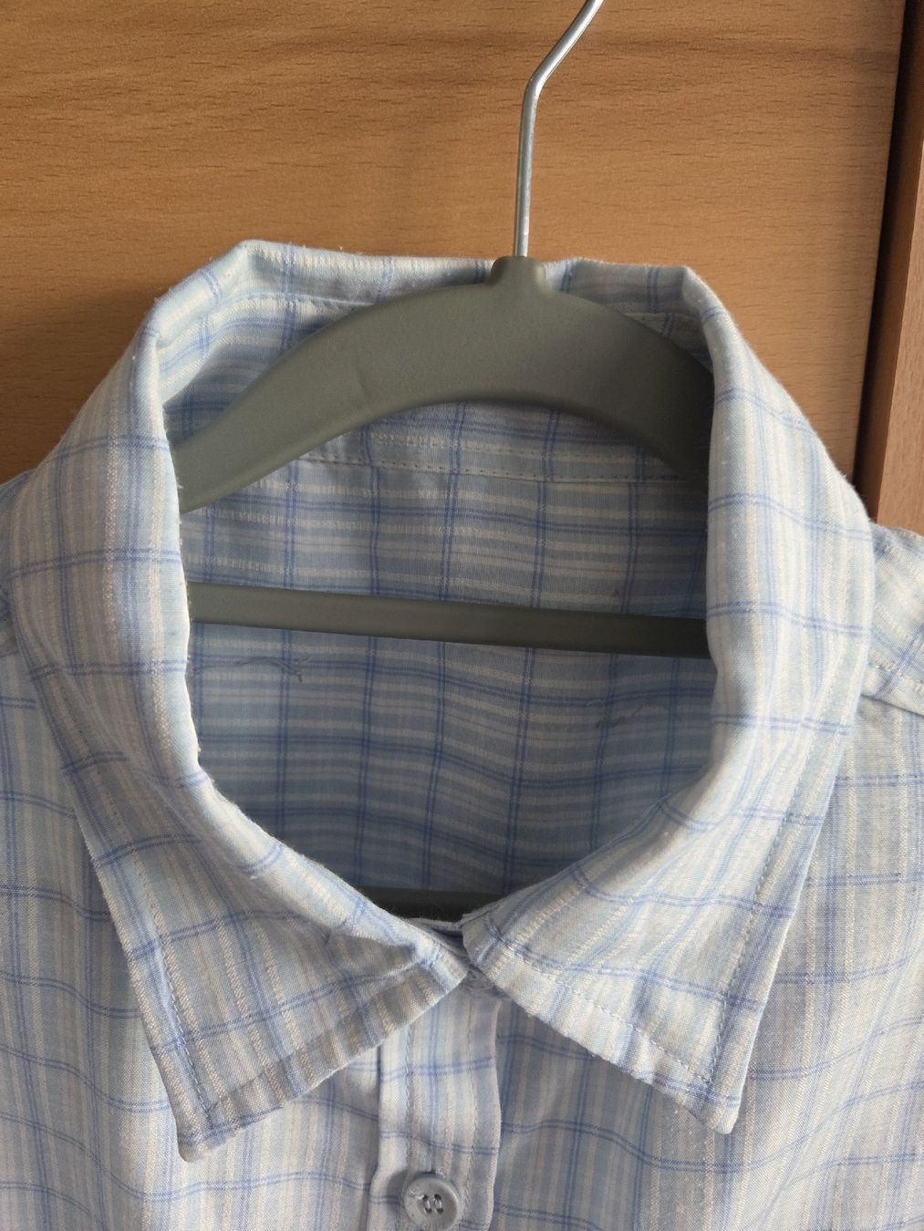 Camicette: Sportliche Kurzarm Bluse Hellblau/Weiß Gr.44/46 – Usato da Winterthur venduto da katzen07 3
