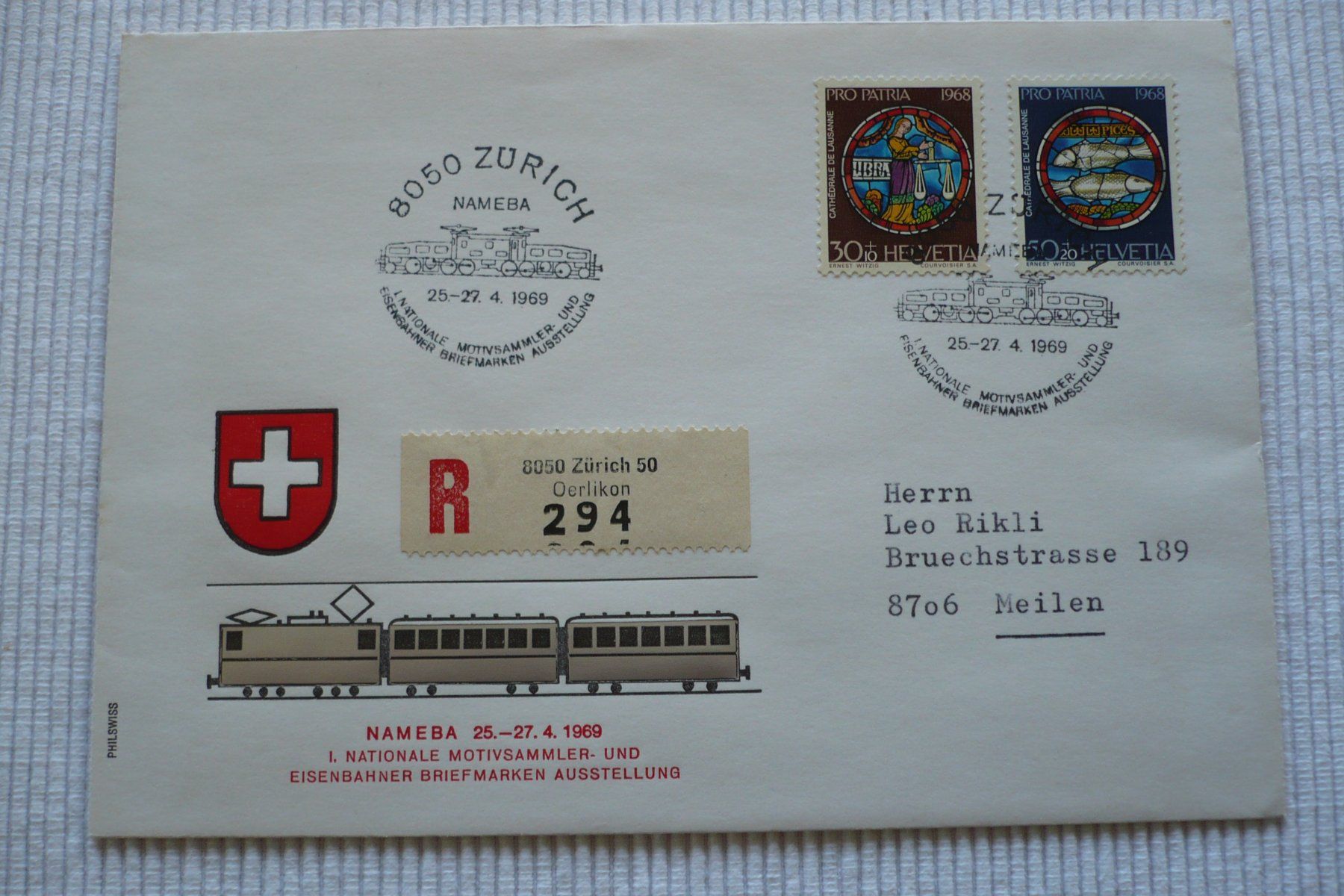 Tutti i francobolli: 1969 NAMEBA, Zürich – Usato da Zürich venduto da saltandpepper008