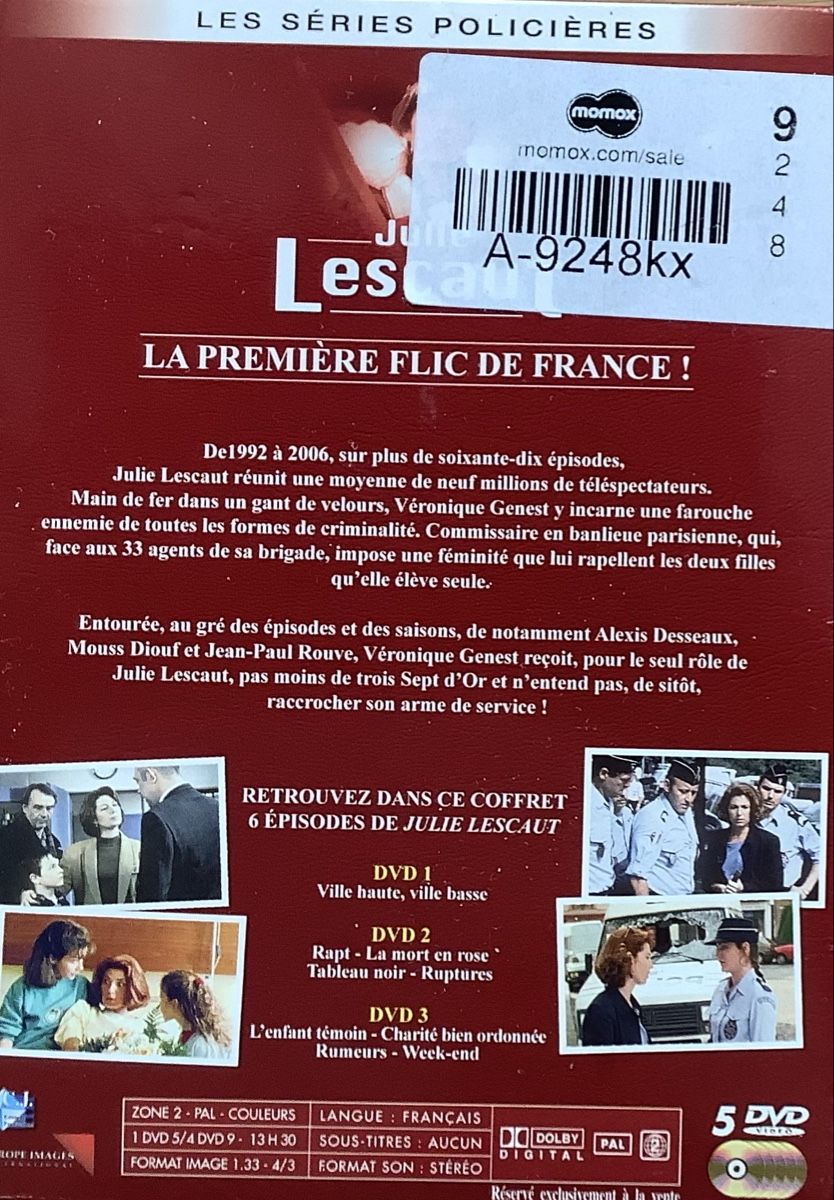 Tutti i DVDs: Julie Lescaut Coffret avec 5 DVD – Usato da Zürich venduto da Cosa1994 1