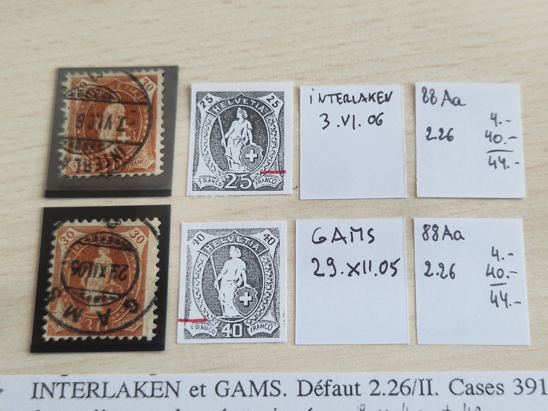 Tous les timbres: Stehende 88Aa, signiert, beide mit Plattenfehler 2.26/II – D'occasion à Burgdorf par Glossy01 1