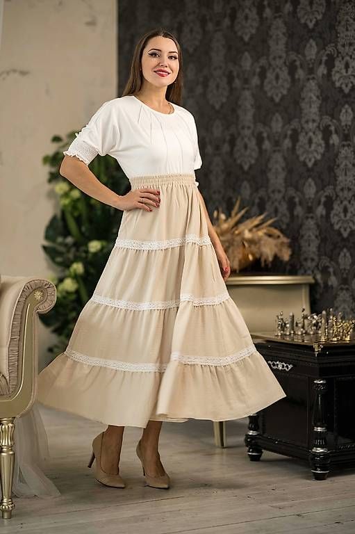Gonne: Wunderschöner beige Rock cottagecore S – Usato da Mägenwil venduto da VintageGirly 3