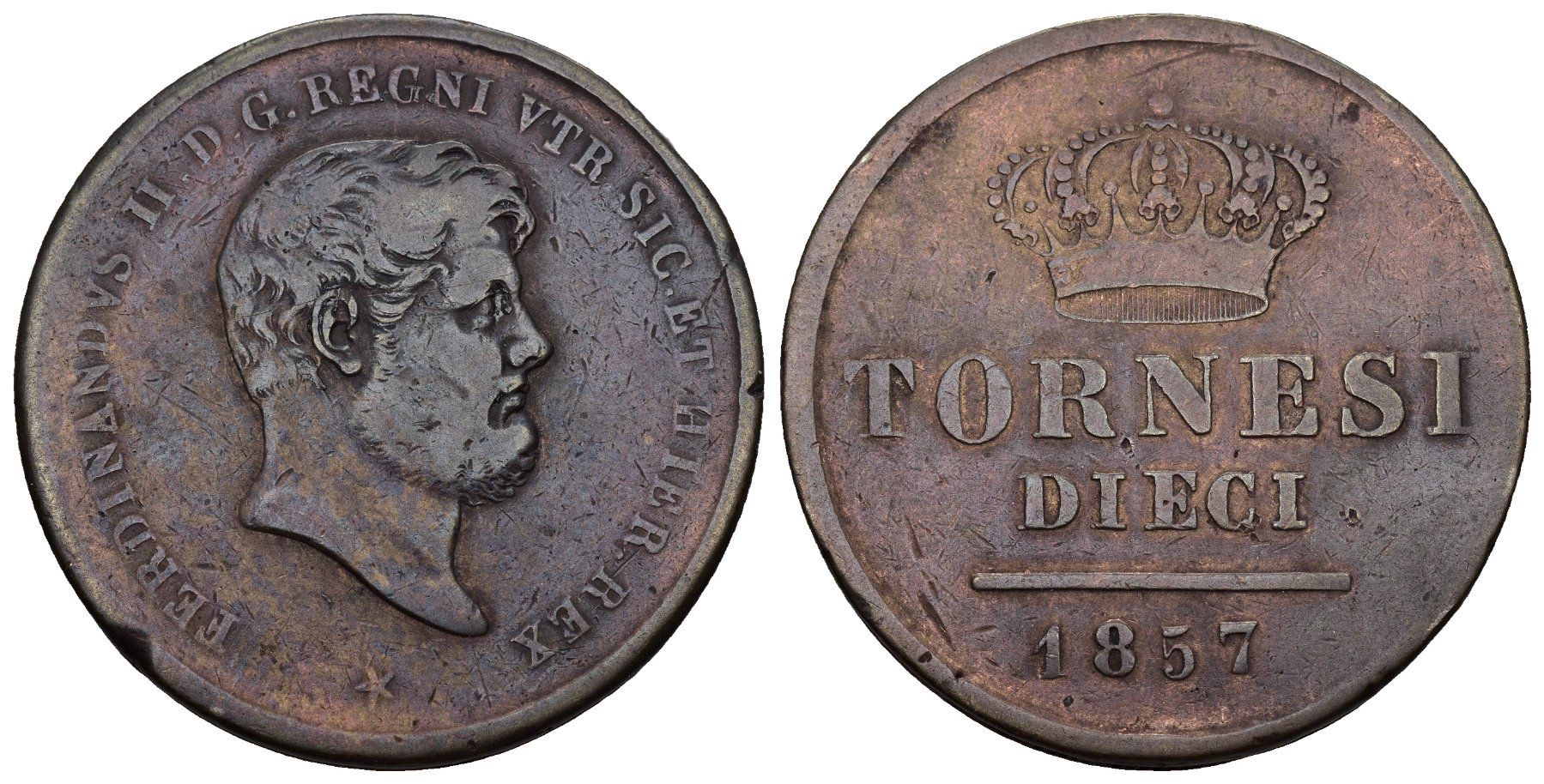 Alle Münzen: Neapel 1857 – Gebraucht aus Bern von numismatictops