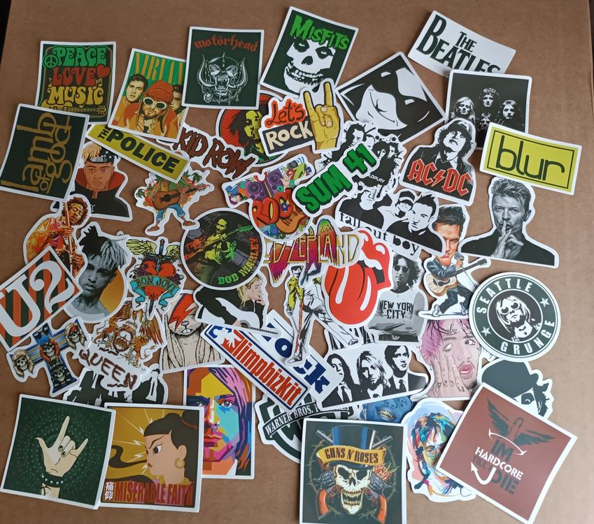 50x Sticker Rock and Roll Bands History (Neu und originalverpackt) in ...