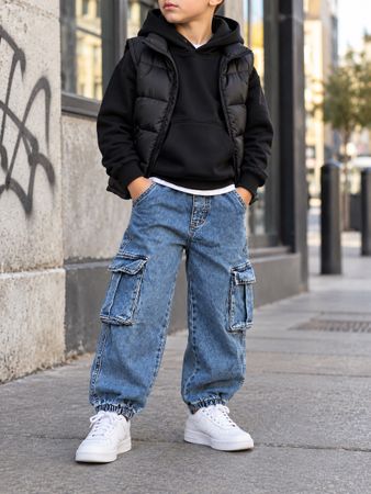 PANTALON CARGO ENFANT EN JEAN