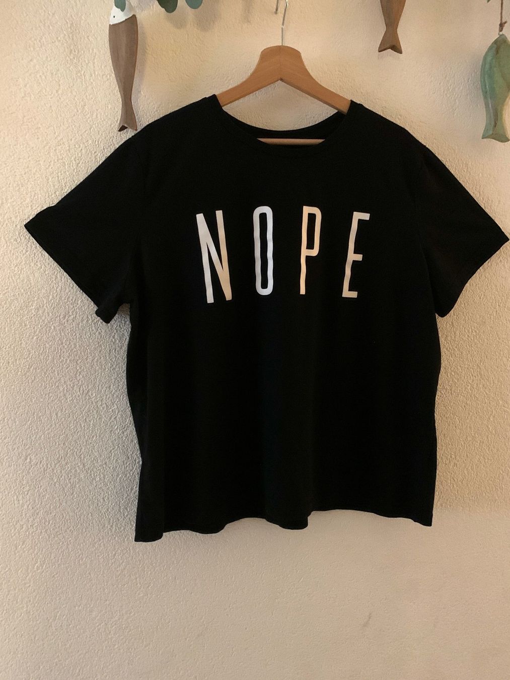 T-Shirts: oversize T-Shirt XL+ schwarz NOPE – Gebraucht aus St. Gallen von Miousch
