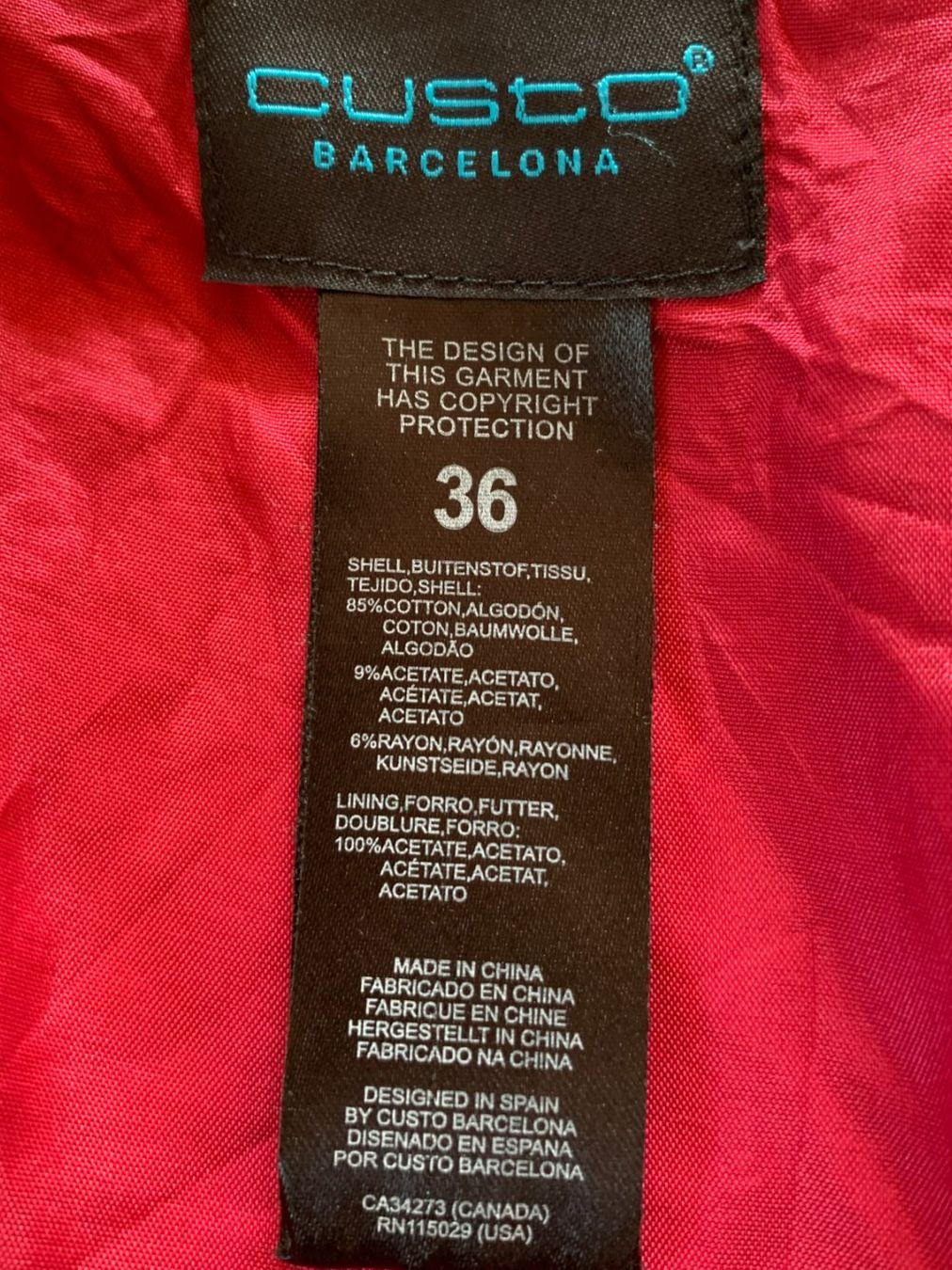 Custo Barcelona Giacche: CUSTO Barcelona Damen Jacke, Gr. 36 – Usato da Worb venduto da farben20zauber 4