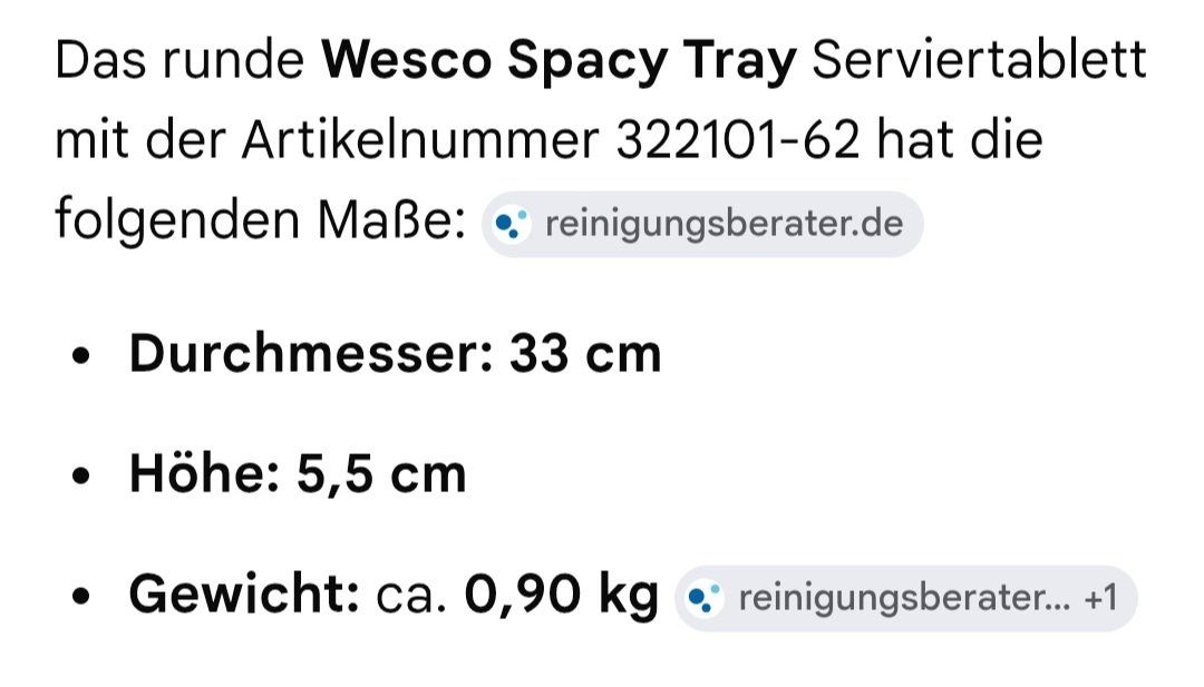 Tablet PC: Serviertablett rund schwarz Marke Wesco neu – Nuovo (secondo la descrizione) da Siebnen venduto da KiKla-Siebnen 6