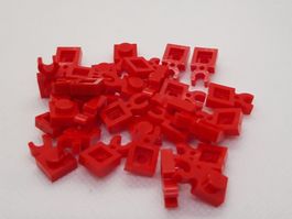 Lego 30 Stk. Plate 1x1 w/holder (rot)
