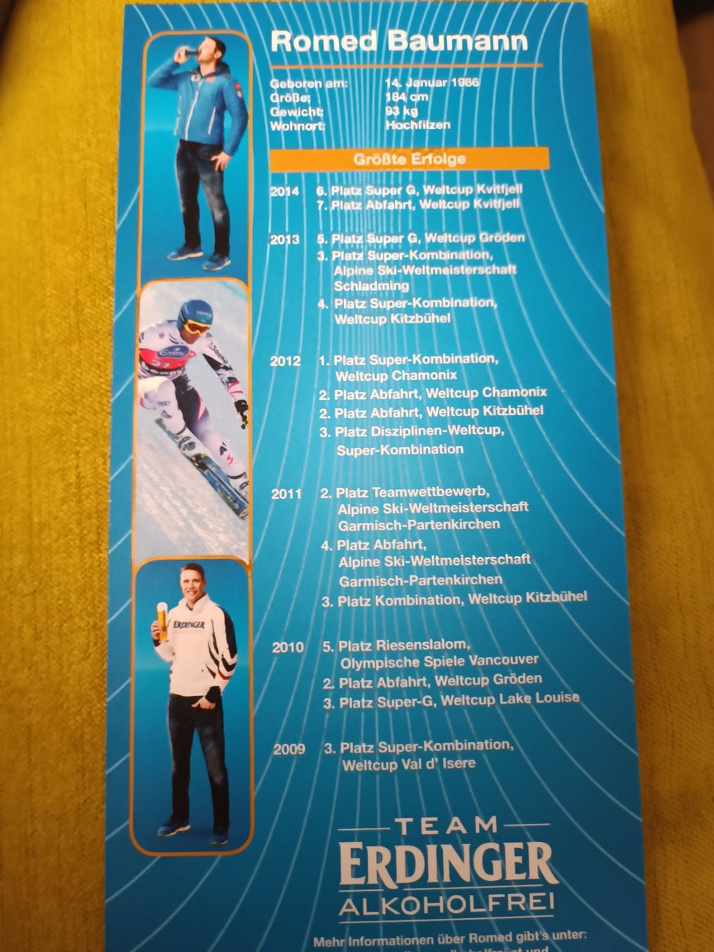 Autographes: Romed Baumann - Ski - 2x WM Silber – D'occasion à Menziken par Autogramme 1