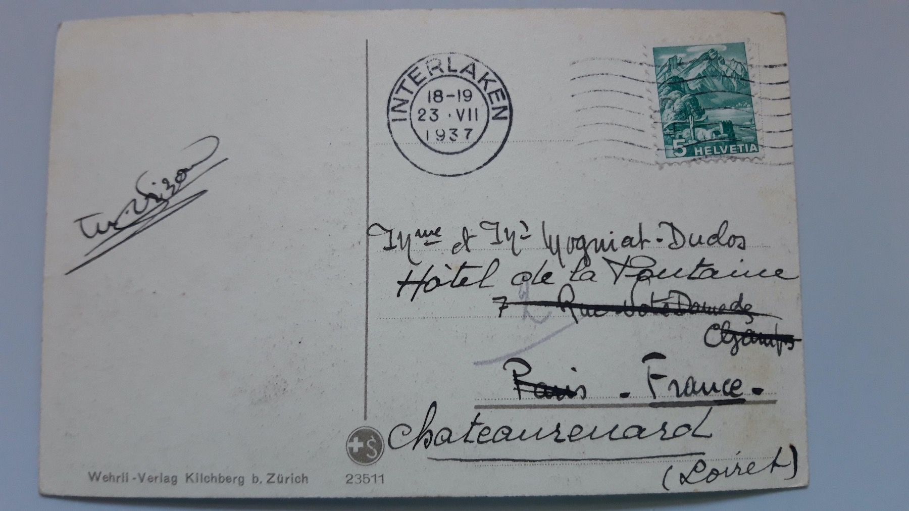 Cartoline postali: Die Jungfrau von Interlaken gesehen – Usato da Sargans venduto da nicsam1815 1