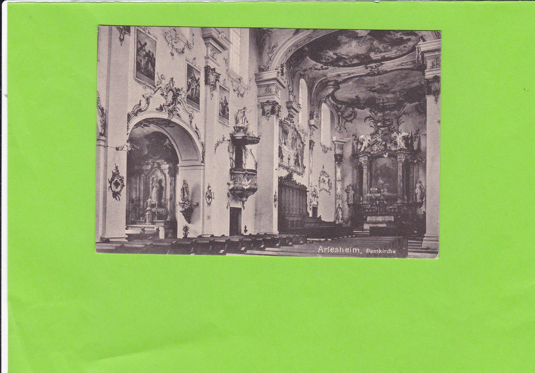 Cartoline postali: Arlesheim, Innenansicht Domkirche--Feldpost – Usato da St. Peterzell venduto da neckertal