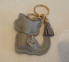 Herziger Schlüssel- / Taschenanhänger, graue Katze, neu