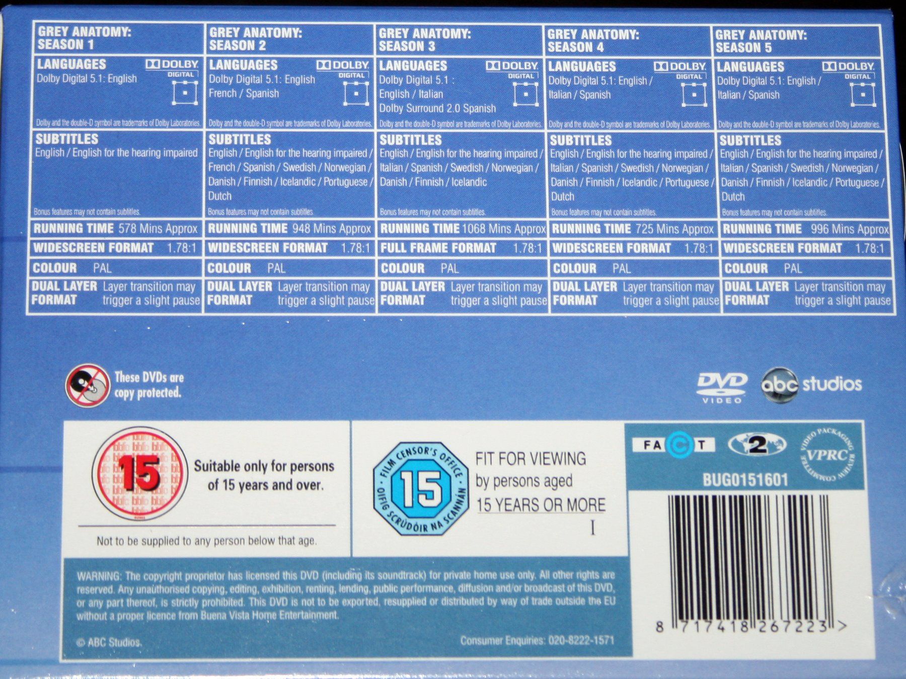 Alle DVDs: Grey's Anatomy - Seasons 1-5 – Gebraucht aus Münchenbuchsee von Chaoo 1